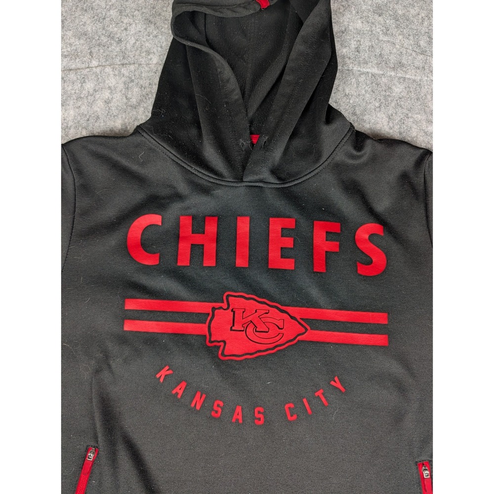 Kansas City‎ Chiefs NFL Team Apparel Black Red Hoodie Mens Small - Picture 4 of 9